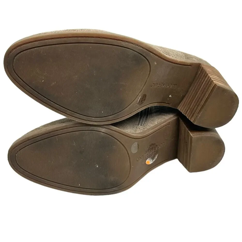 Lucky Brand Parnesa Perforated Suede Bootie Tan Size 6.5